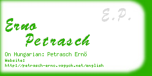 erno petrasch business card
